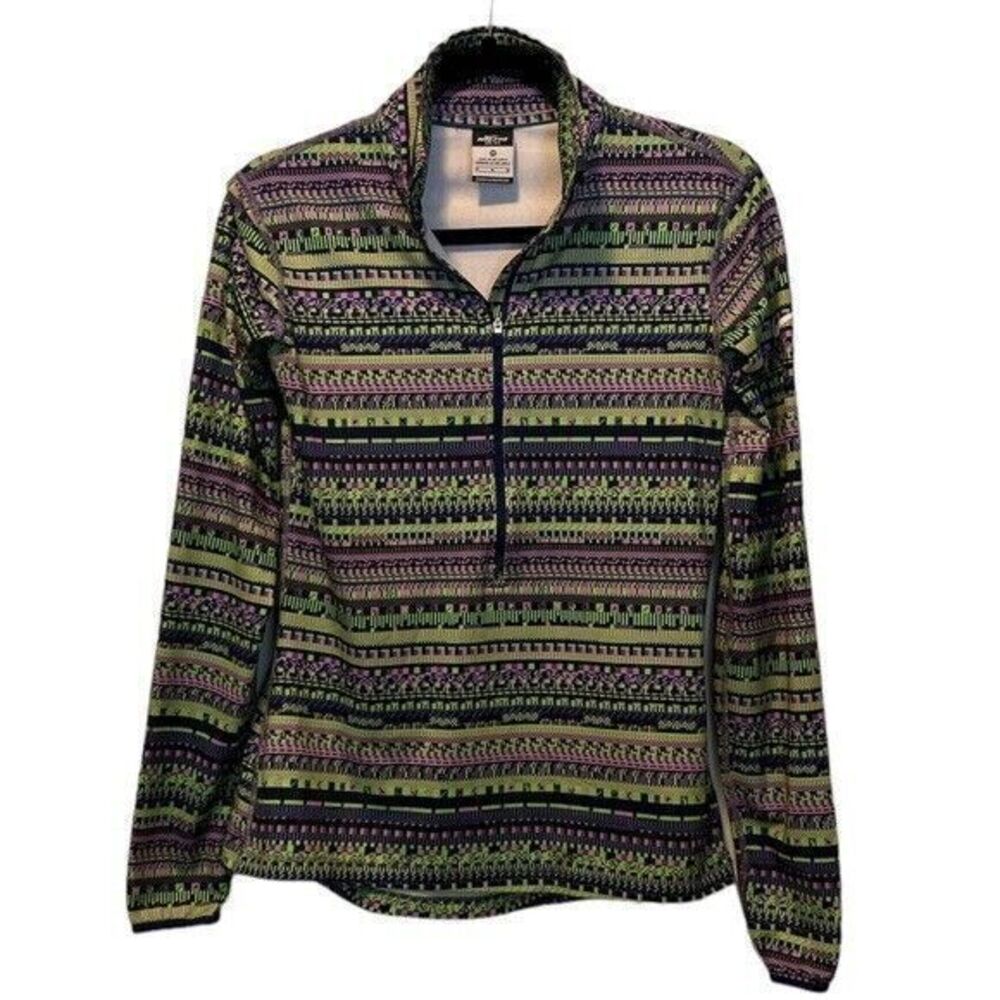 Nike‎ Pro Dri Fit HyperWarm Half Zip Training Top Sz M Thumb Holes Mock Neck EUC